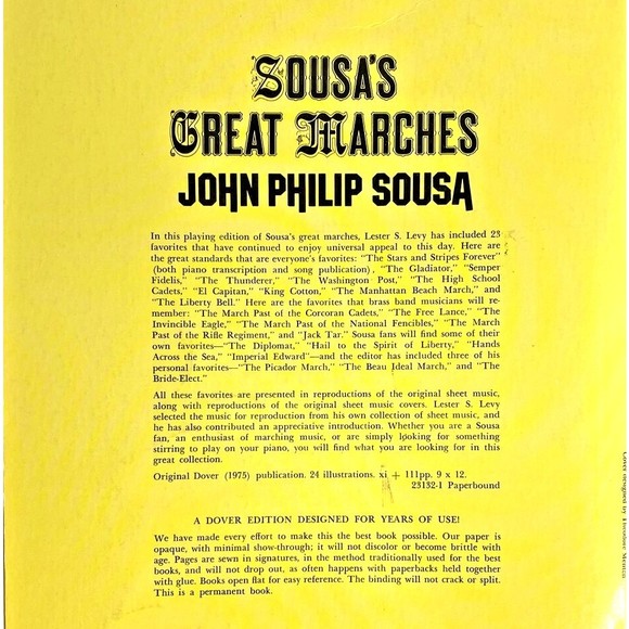 Sousa's Great Marches In Piano Transcription 23 Works Dover Music Books - Picture 5 of 9